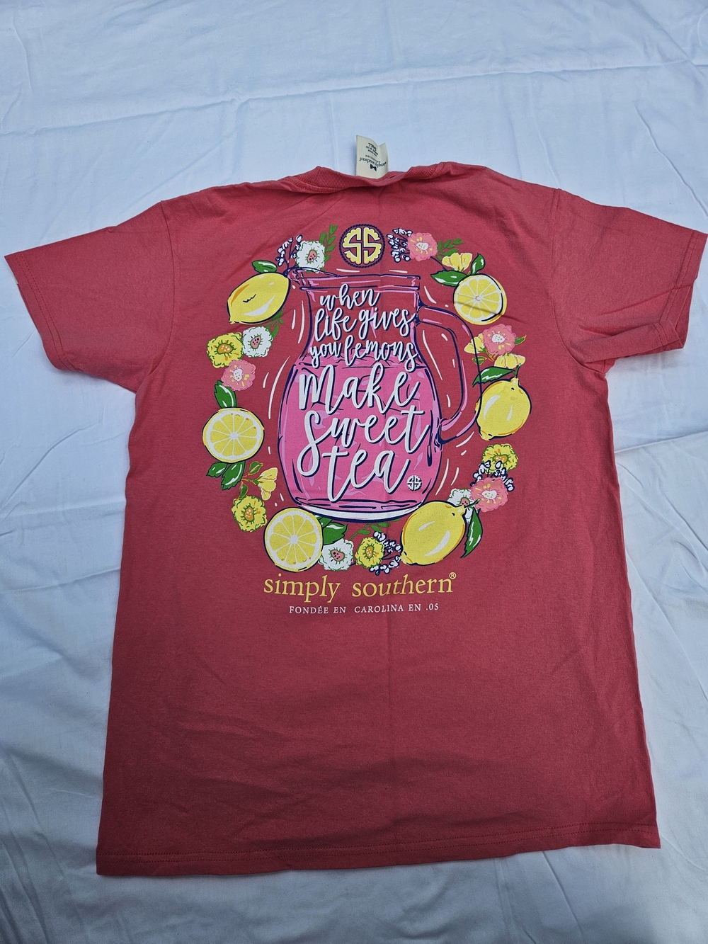 Simply Southern Coral Lemon Sweet Tea T-Shirt
